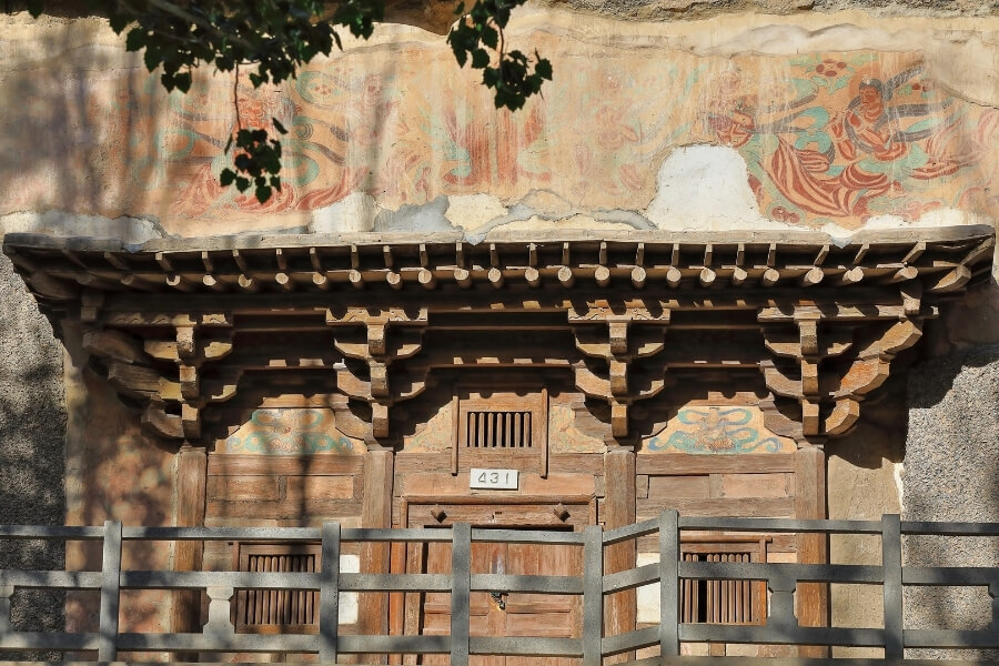 Mogao Caves murals in Dunhuang along the Silk Road, showcasing Buddhist cultural heritage Mogao Caves murals in Dunhuang along the Silk Road, showcasing Buddhist cultural heritage
