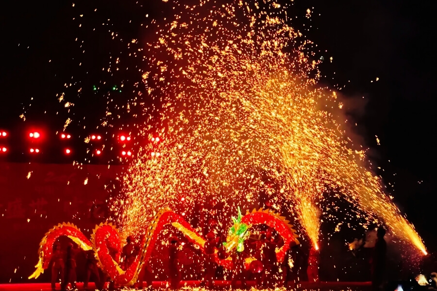 Traditional dragon festival in rural Guizhou China