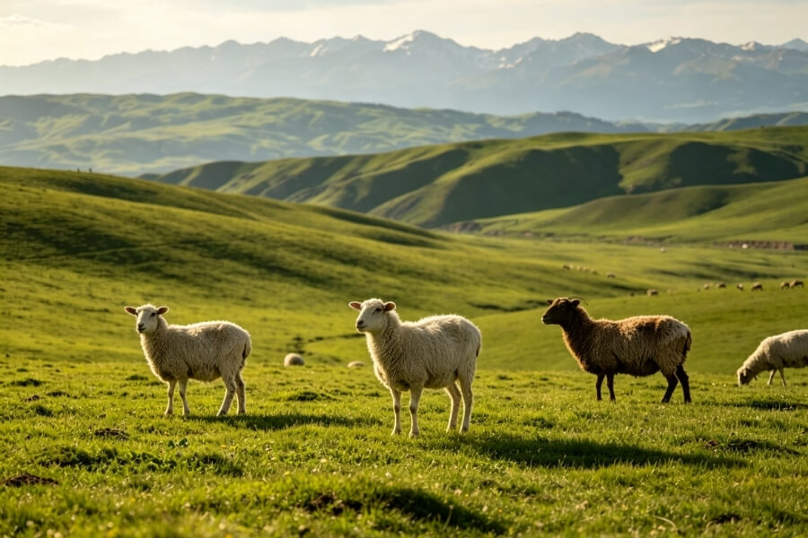 Xinjiang Silk Road grassland landscape showing natural scenery and cultural travel experience connected with Year of the Goat symbolism Xinjiang Silk Road grassland landscape showing natural scenery and cultural travel experience connected with Year of the Goat symbolism