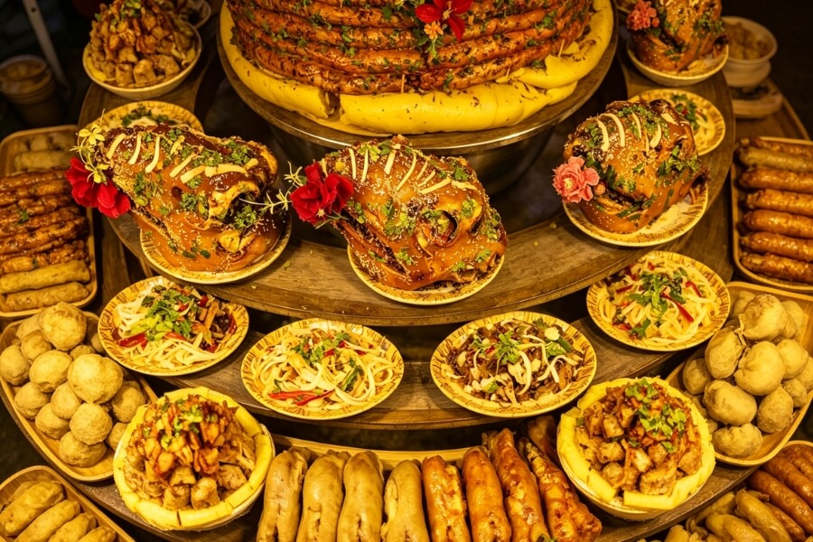 Xinjiang night market food during Mid-Autumn Festival
