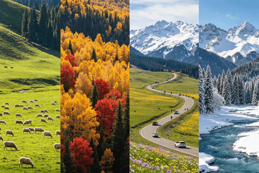 best time to visit Xinjiang with different seasonal landscapes across northern and southern Xinjiang best time to visit Xinjiang with different seasonal landscapes across northern and southern Xinjiang