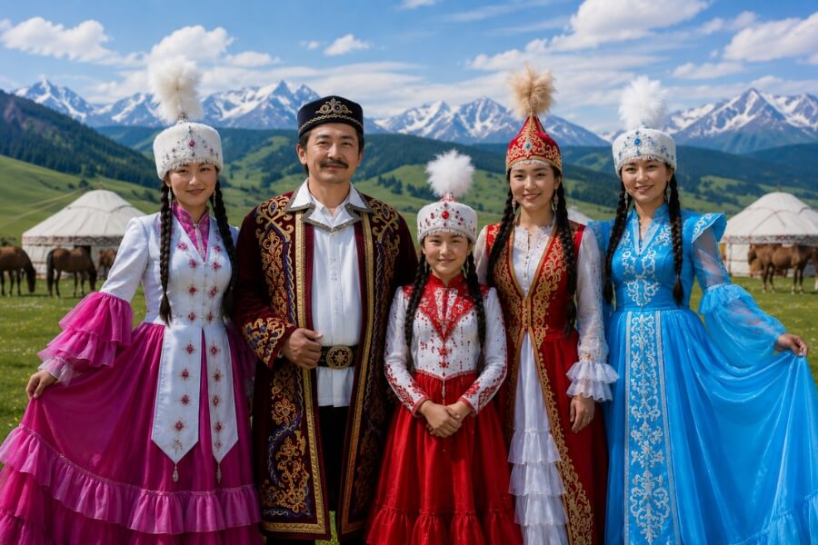 Kazakh traditional dress within the diverse Xinjiang ethnic costumes culture Kazakh traditional dress within the diverse Xinjiang ethnic costumes culture